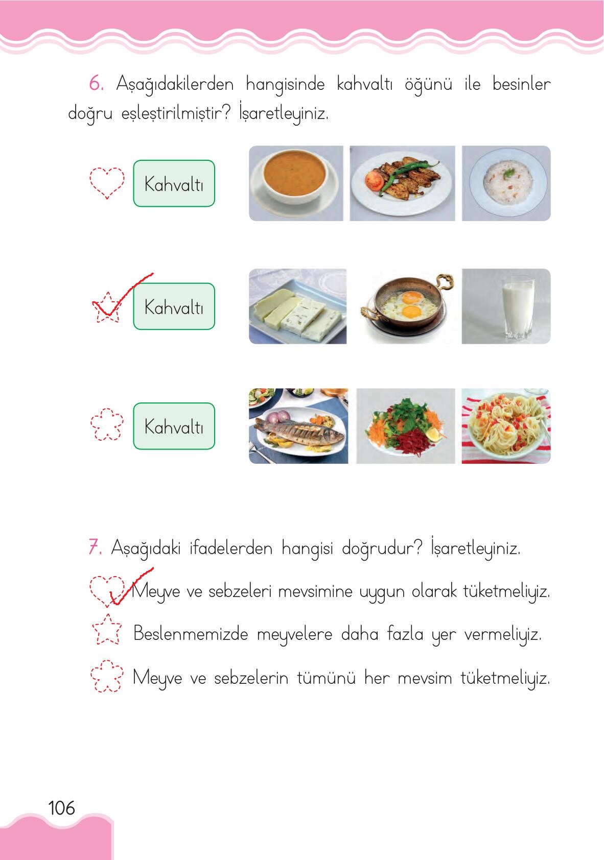 1. Sınıf Hayat Bilgisi Ardıç Yayınları Sayfa 106 Cevapları