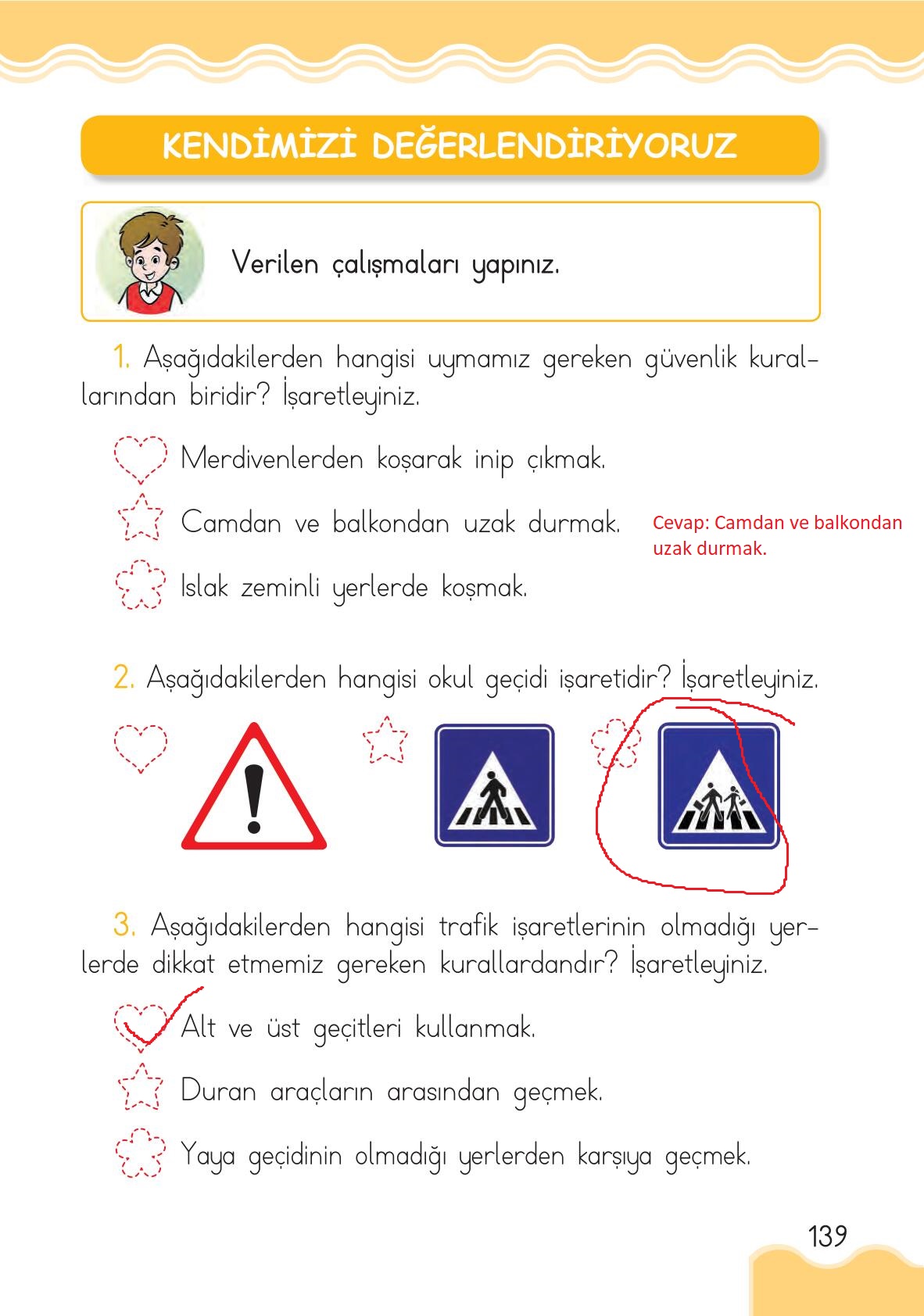 1. Sınıf Hayat Bilgisi Ardıç Yayınları Sayfa 139 Cevapları