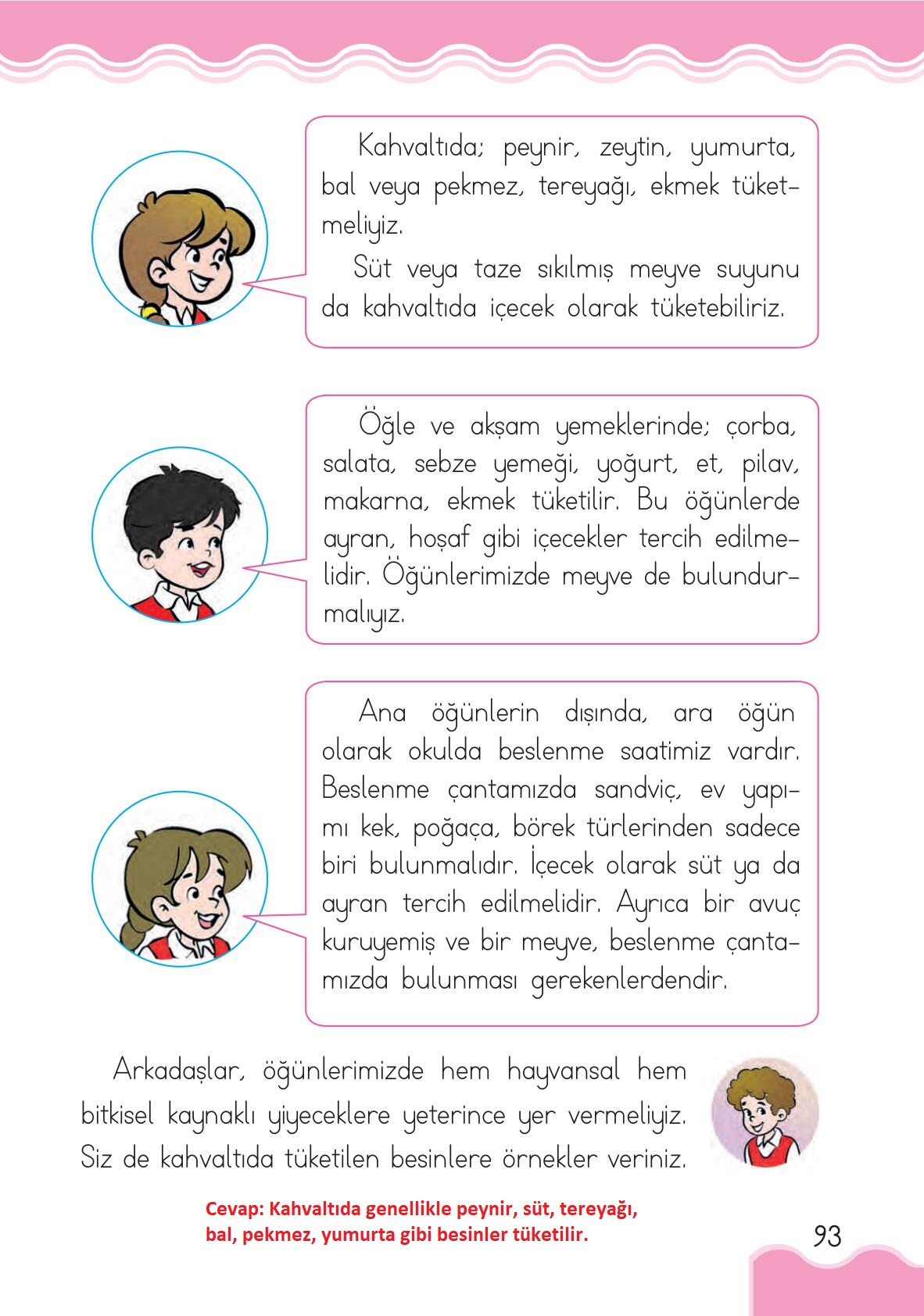 1. Sınıf Hayat Bilgisi Ardıç Yayınları Sayfa 93 Cevapları