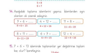 1. Sınıf Matematik Açılım Yayınları Sayfa 104 Cevapları