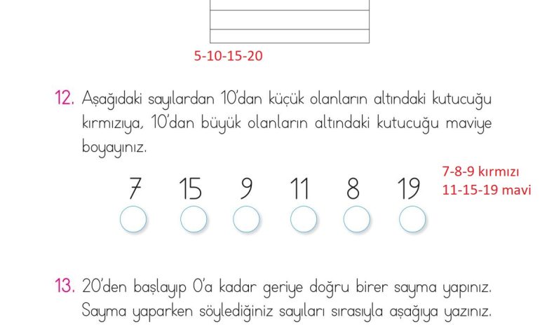 1. Sınıf Matematik Açılım Yayınları Sayfa 73 Cevapları