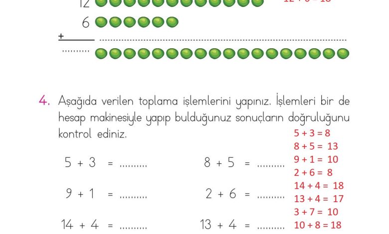 1. Sınıf Matematik Açılım Yayınları Sayfa 86 Cevapları