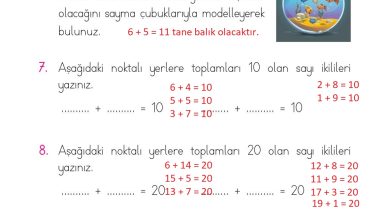 1. Sınıf Matematik Açılım Yayınları Sayfa 87 Cevapları