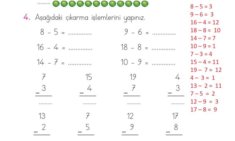 1. Sınıf Matematik Açılım Yayınları Sayfa 99 Cevapları