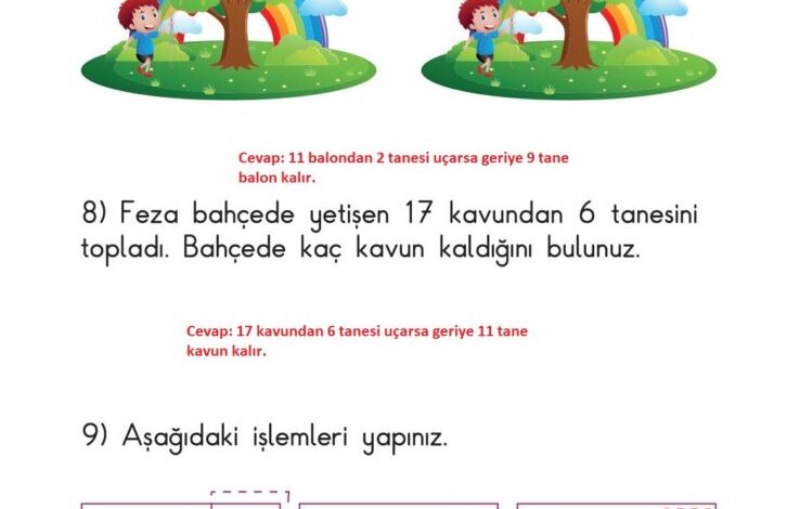 1. Sınıf Matematik Meb Yayınları Sayfa 104 Cevapları