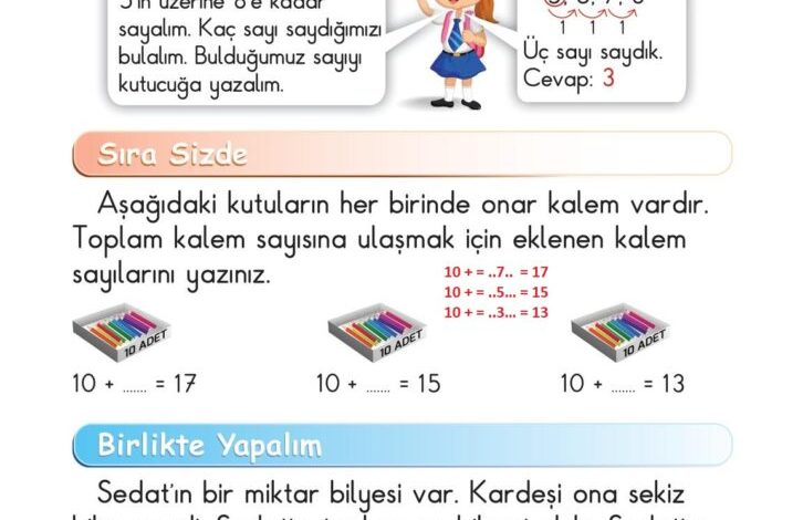 1. Sınıf Matematik Meb Yayınları Sayfa 115 Cevapları