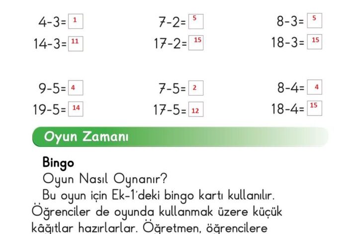 1. Sınıf Matematik Meb Yayınları Sayfa 125 Cevapları