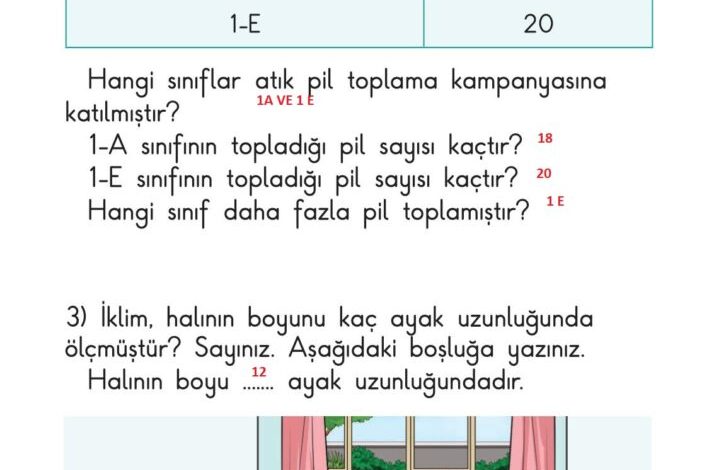 1. Sınıf Matematik Meb Yayınları Sayfa 197 Cevapları