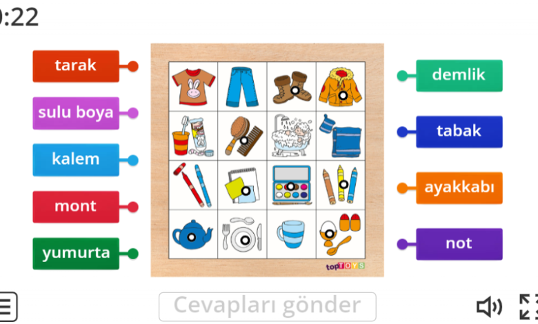1. Sınıf Nesne ve Resim Eşleştirme Oyunu