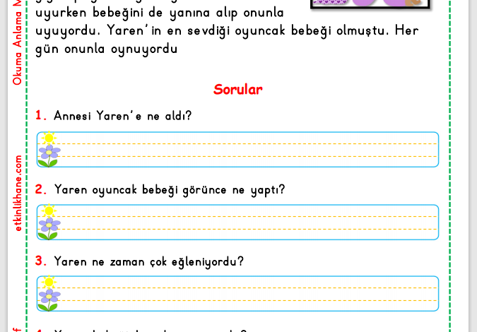 1. Sınıf Okuma Anlama Metni 6 (Oyuncak Bebek)