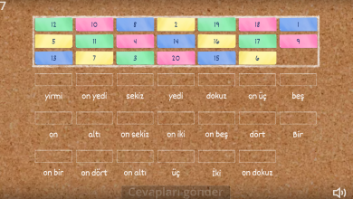 1. Sınıf Sayıları Öğreniyorum Eşleştirme Oyunu