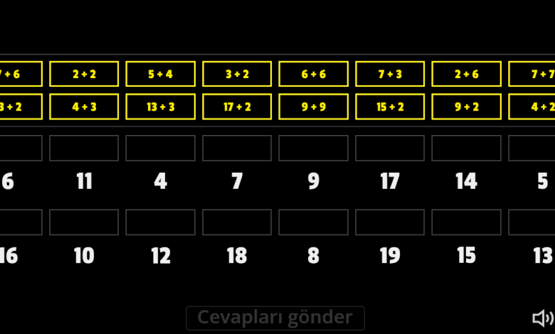 1. Sınıf Toplama İşlemi Eşleştirme Oyunu