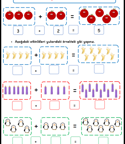 1. Sınıf Toplama İşleminin Anlamı Etkinlikleri