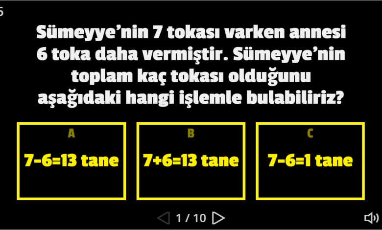 1. Sınıf Toplama Problemleri Oyunu