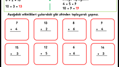 1. Sınıf Zihinden Toplama İşlemi Etkinlikleri