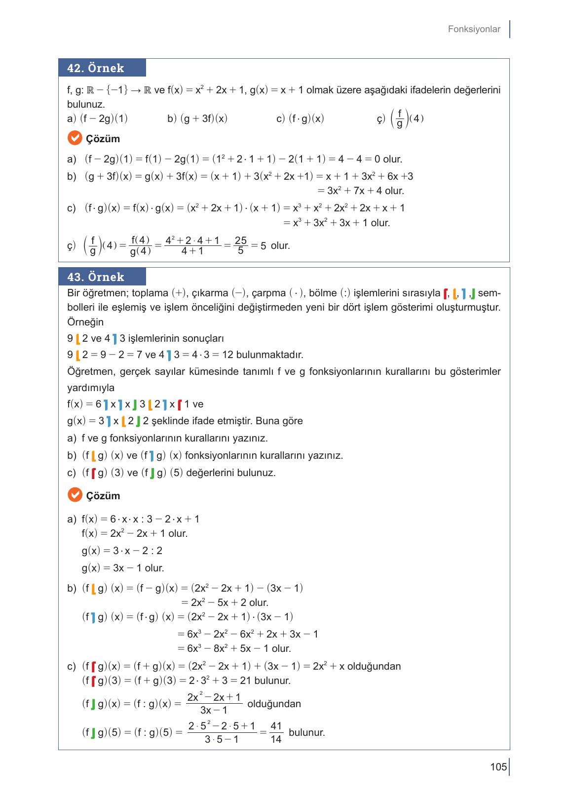 10. Sınıf Meb Yayınları Matematik Ders Kitabı Sayfa 105 Cevapları