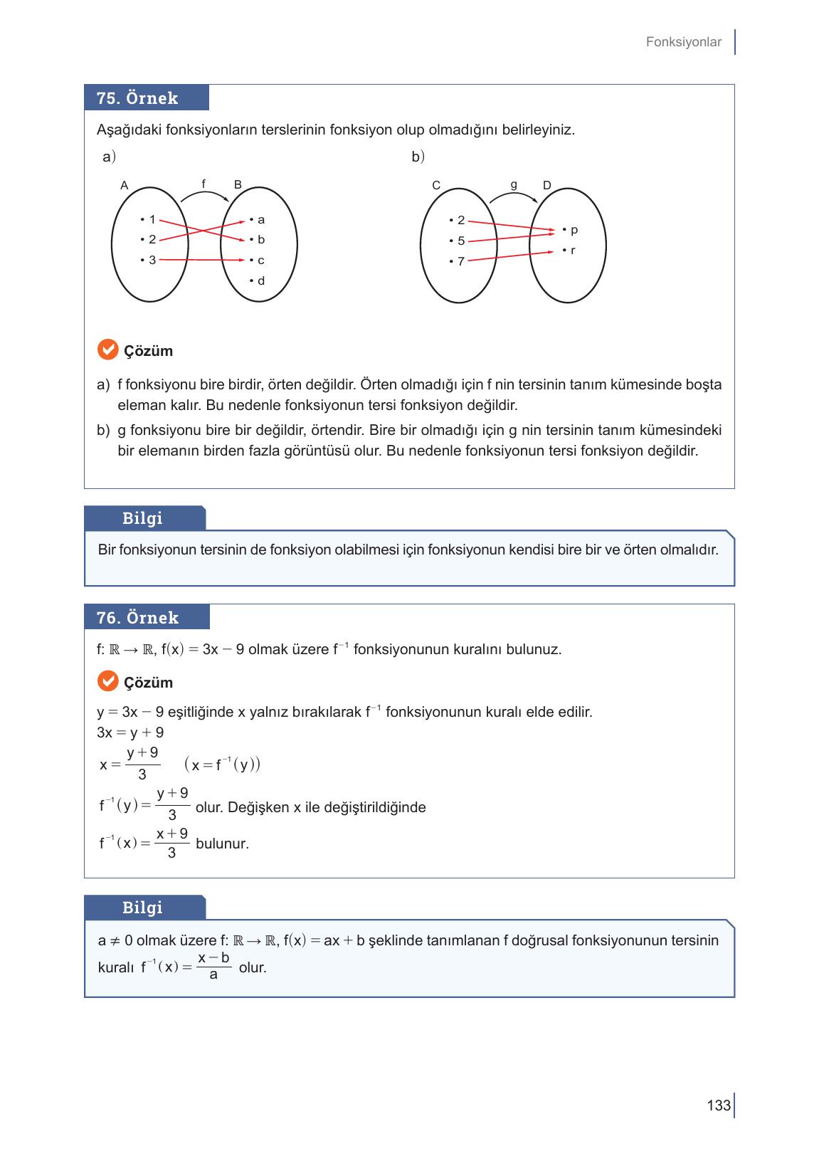 10. Sınıf Meb Yayınları Matematik Ders Kitabı Sayfa 133 Cevapları