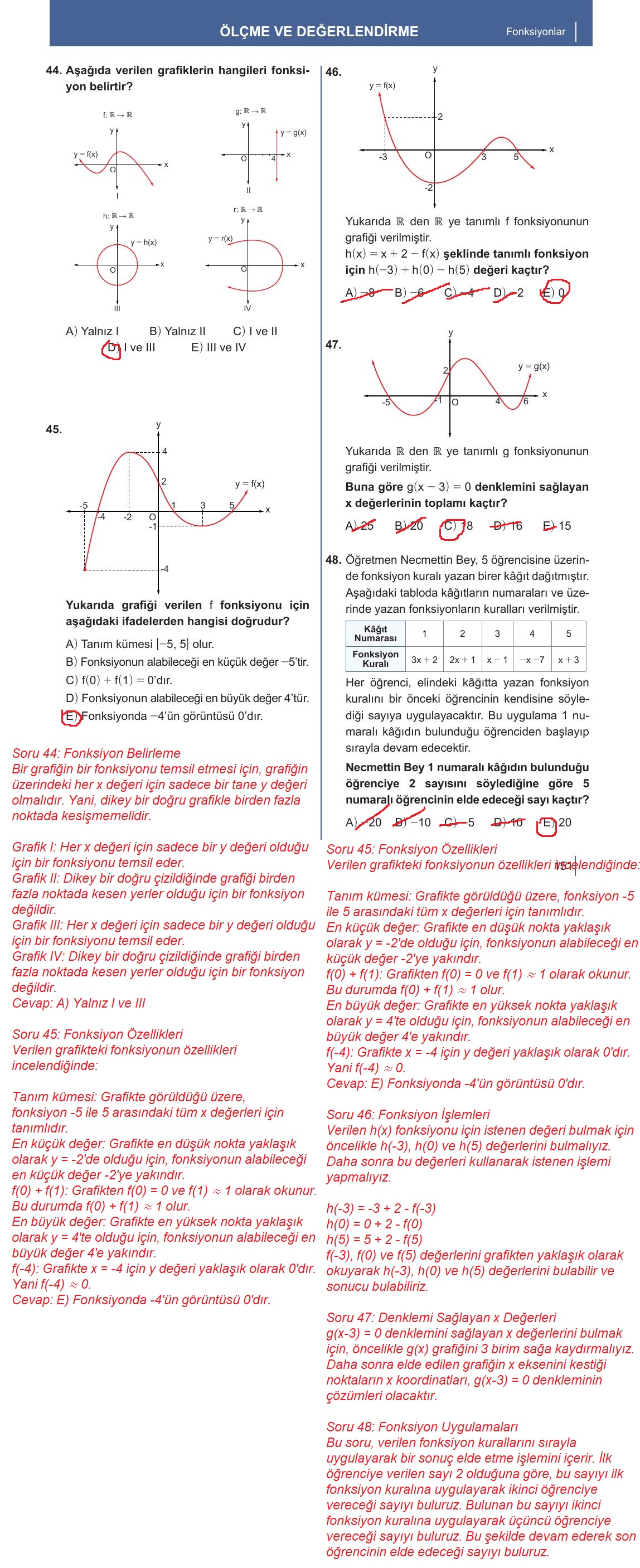 10. Sınıf Meb Yayınları Matematik Ders Kitabı Sayfa 151 Cevapları