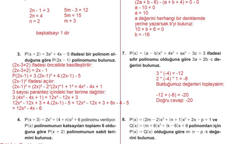 10. Sınıf Meb Yayınları Matematik Ders Kitabı Sayfa 164 Cevapları