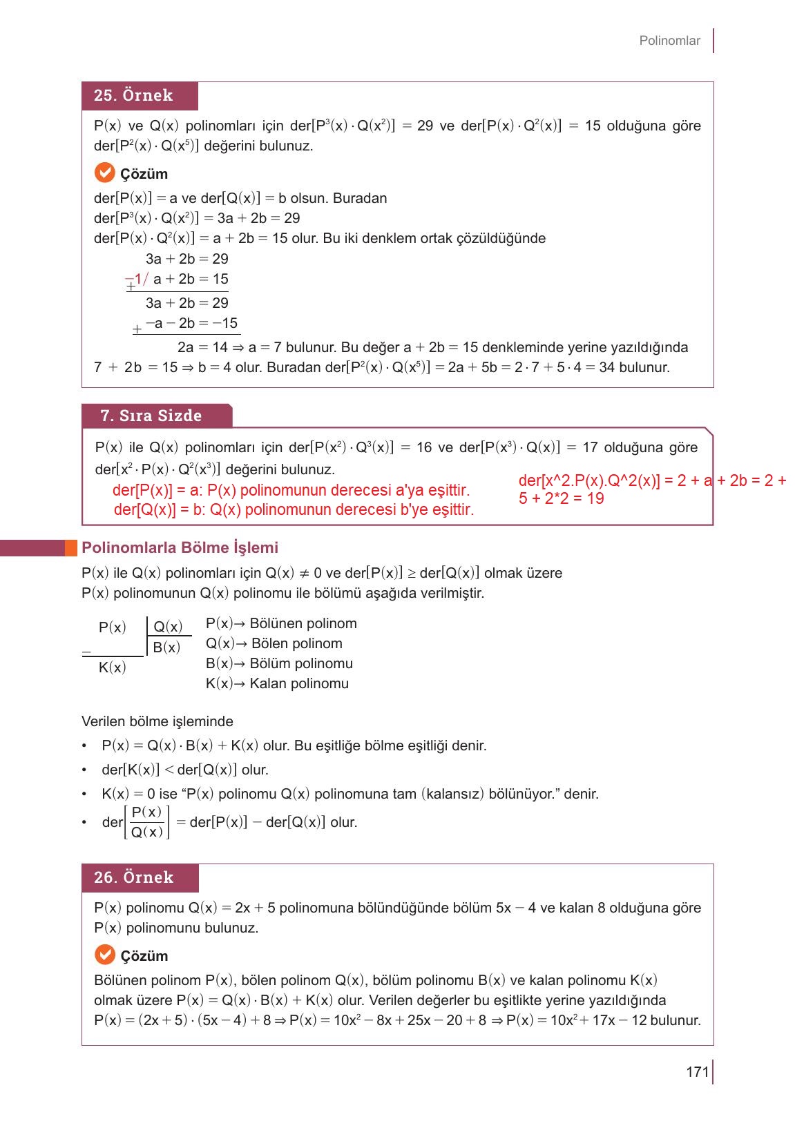 10. Sınıf Meb Yayınları Matematik Ders Kitabı Sayfa 171 Cevapları