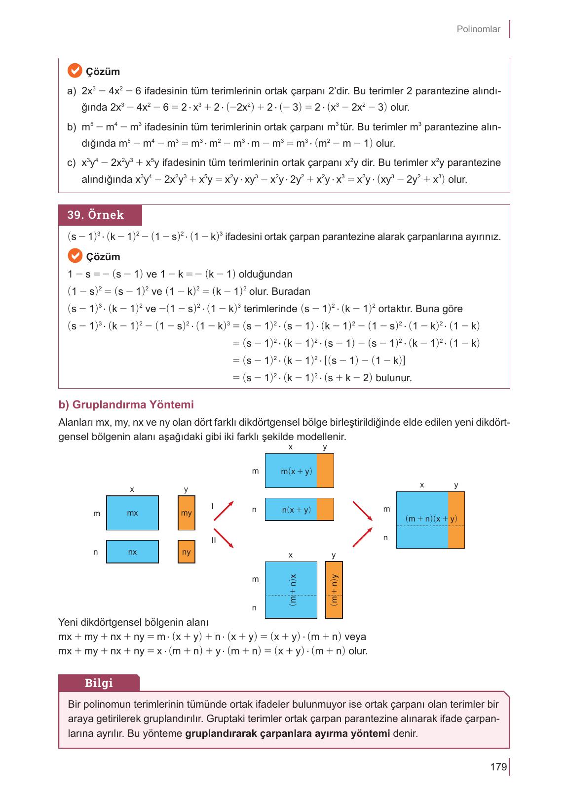 10. Sınıf Meb Yayınları Matematik Ders Kitabı Sayfa 179 Cevapları