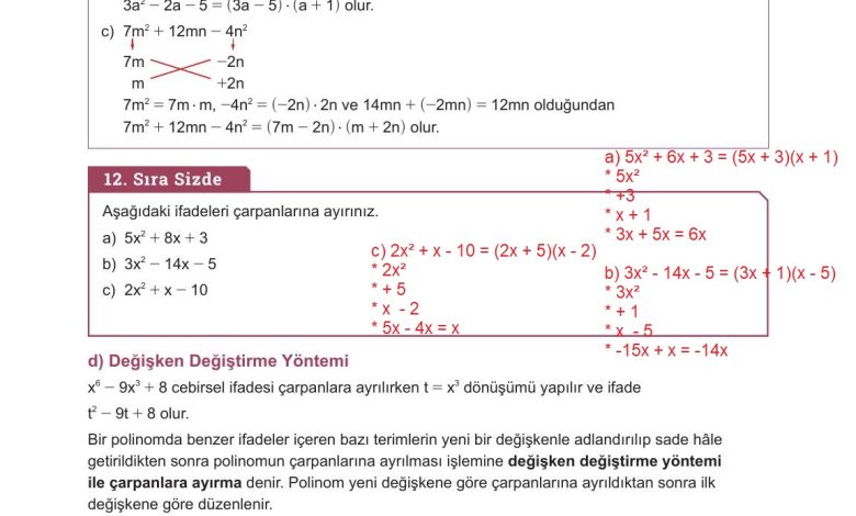 10. Sınıf Meb Yayınları Matematik Ders Kitabı Sayfa 185 Cevapları