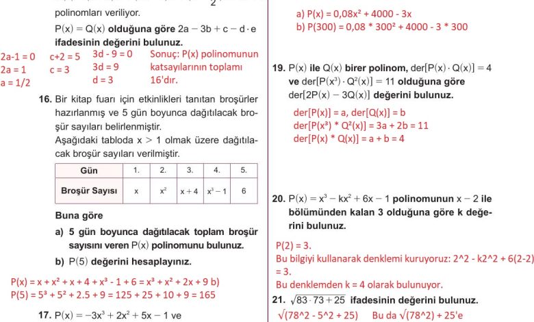 10. Sınıf Meb Yayınları Matematik Ders Kitabı Sayfa 192 Cevapları