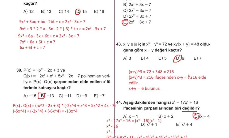 10. Sınıf Meb Yayınları Matematik Ders Kitabı Sayfa 195 Cevapları