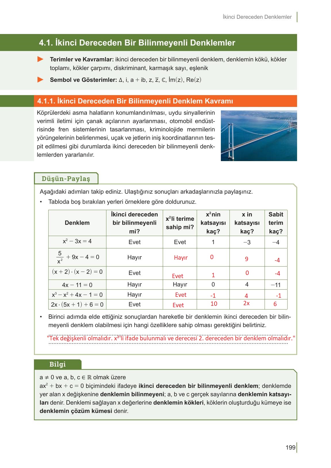 10. Sınıf Meb Yayınları Matematik Ders Kitabı Sayfa 199 Cevapları