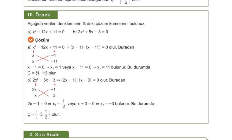 10. Sınıf Meb Yayınları Matematik Ders Kitabı Sayfa 204 Cevapları