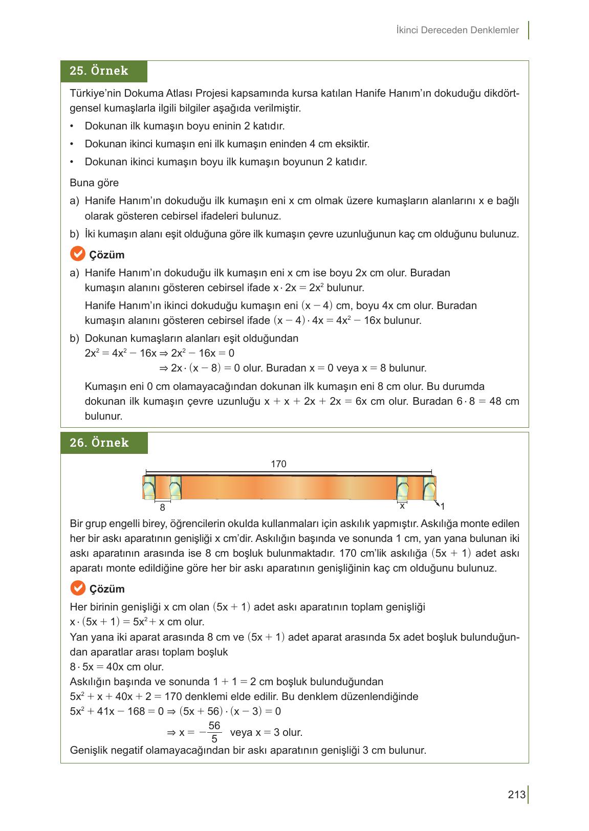 10. Sınıf Meb Yayınları Matematik Ders Kitabı Sayfa 213 Cevapları