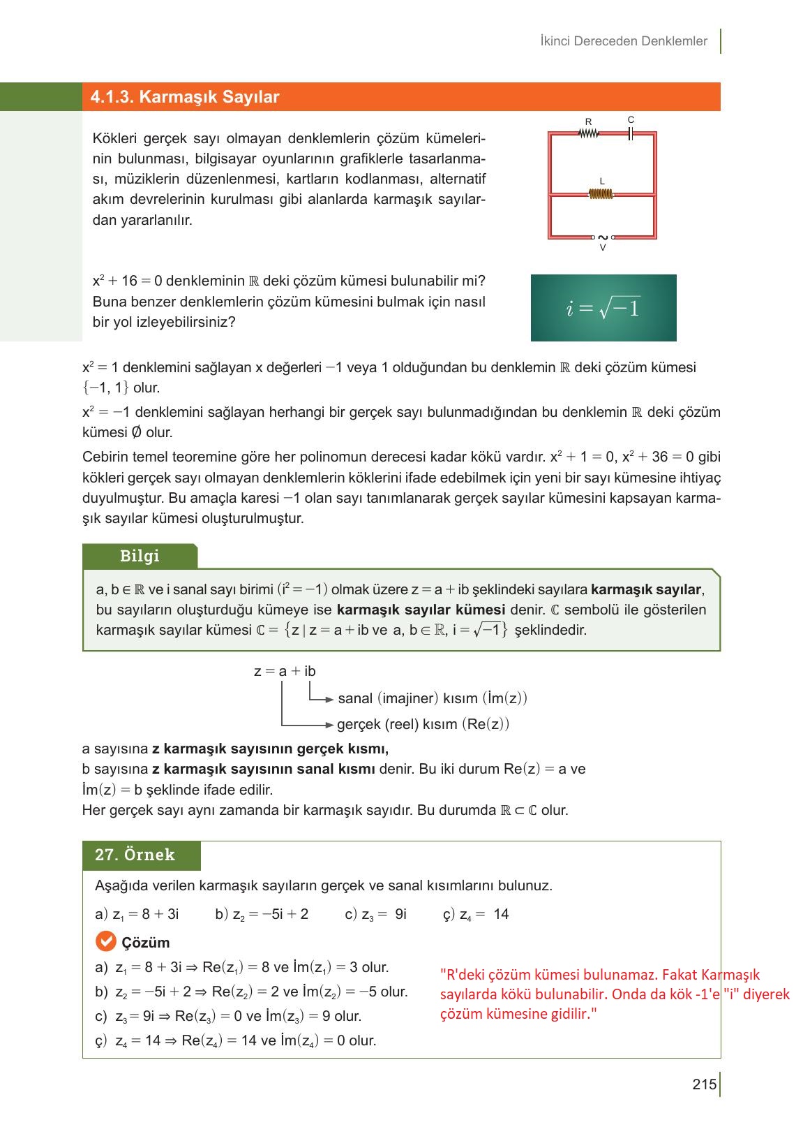 10. Sınıf Meb Yayınları Matematik Ders Kitabı Sayfa 215 Cevapları