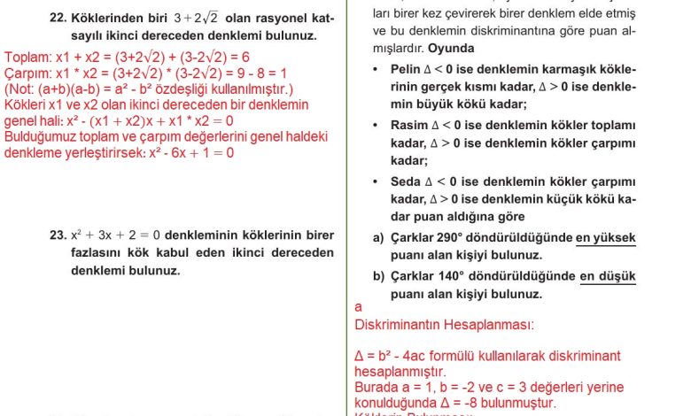 10. Sınıf Meb Yayınları Matematik Ders Kitabı Sayfa 228 Cevapları