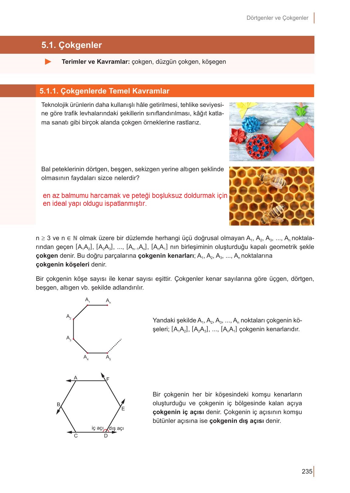 10. Sınıf Meb Yayınları Matematik Ders Kitabı Sayfa 235 Cevapları