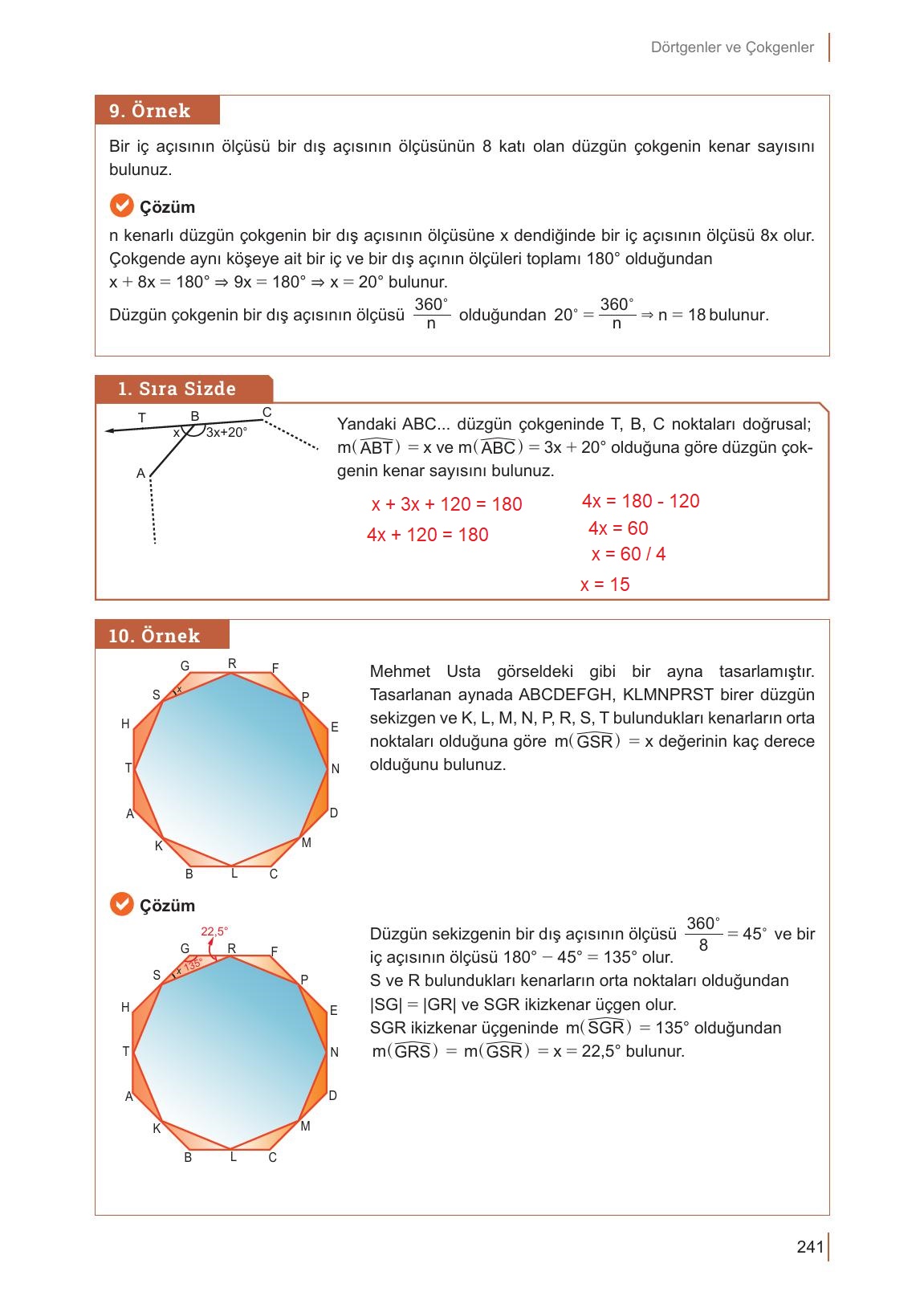 10. Sınıf Meb Yayınları Matematik Ders Kitabı Sayfa 241 Cevapları