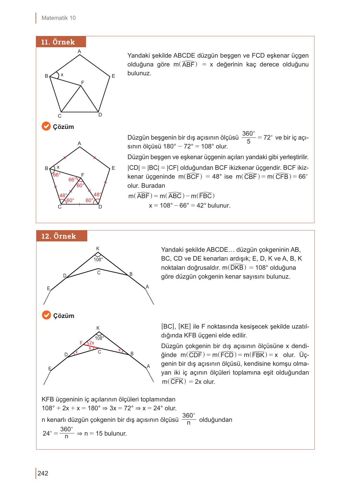 10. Sınıf Meb Yayınları Matematik Ders Kitabı Sayfa 242 Cevapları