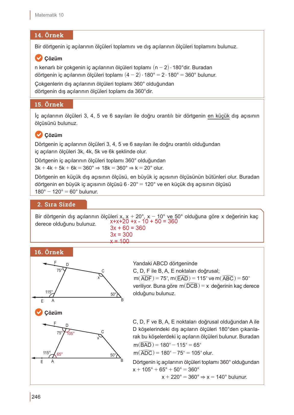 10. Sınıf Meb Yayınları Matematik Ders Kitabı Sayfa 246 Cevapları