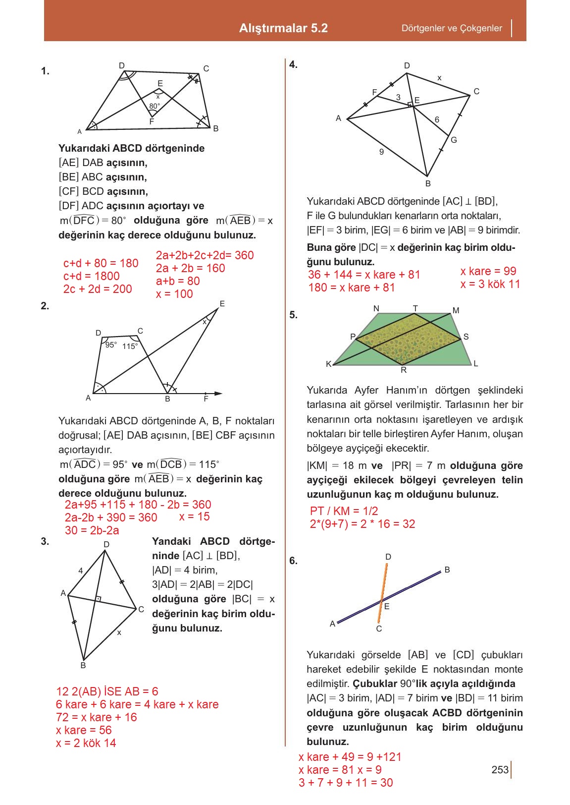 10. Sınıf Meb Yayınları Matematik Ders Kitabı Sayfa 253 Cevapları