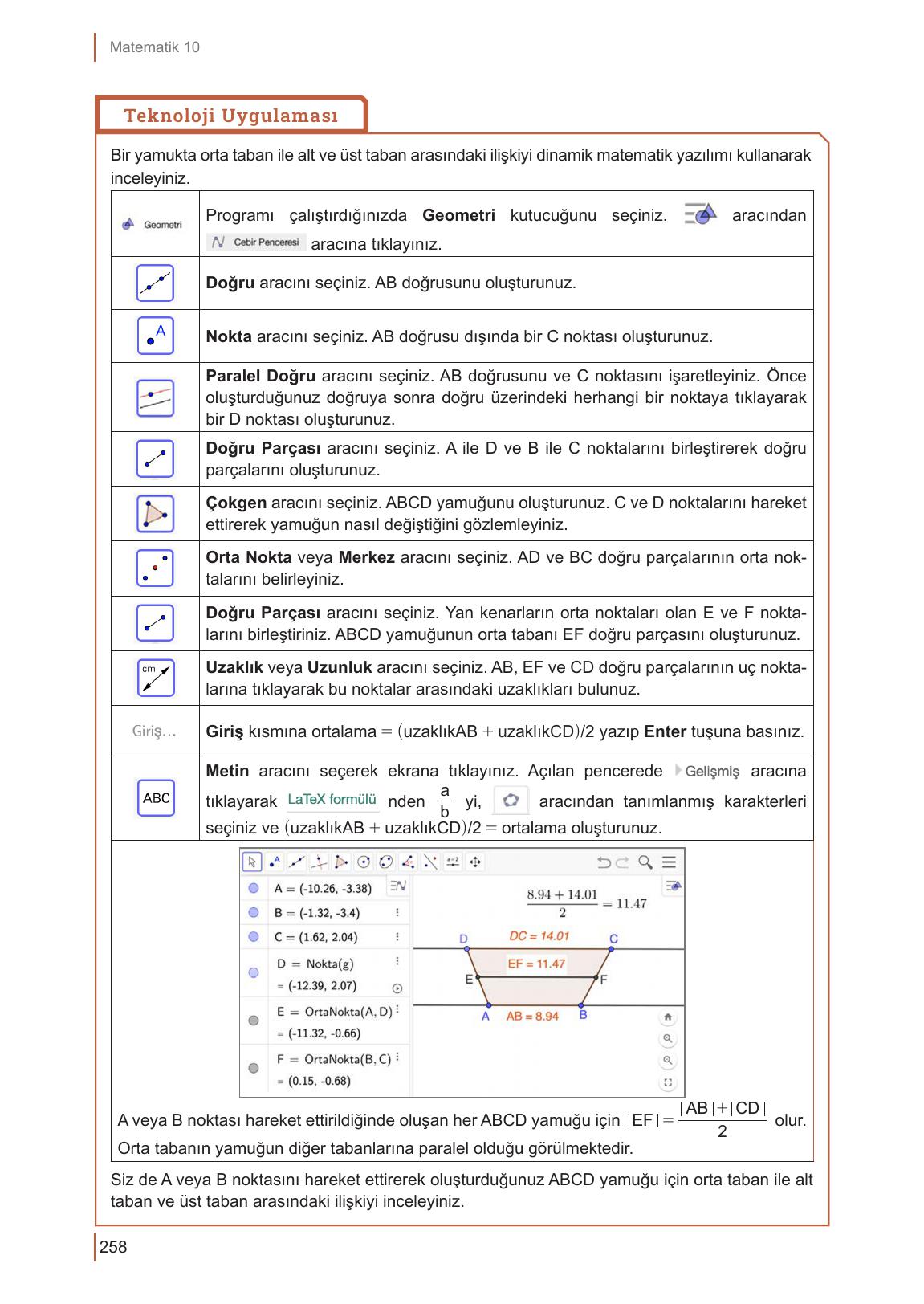 10. Sınıf Meb Yayınları Matematik Ders Kitabı Sayfa 258 Cevapları