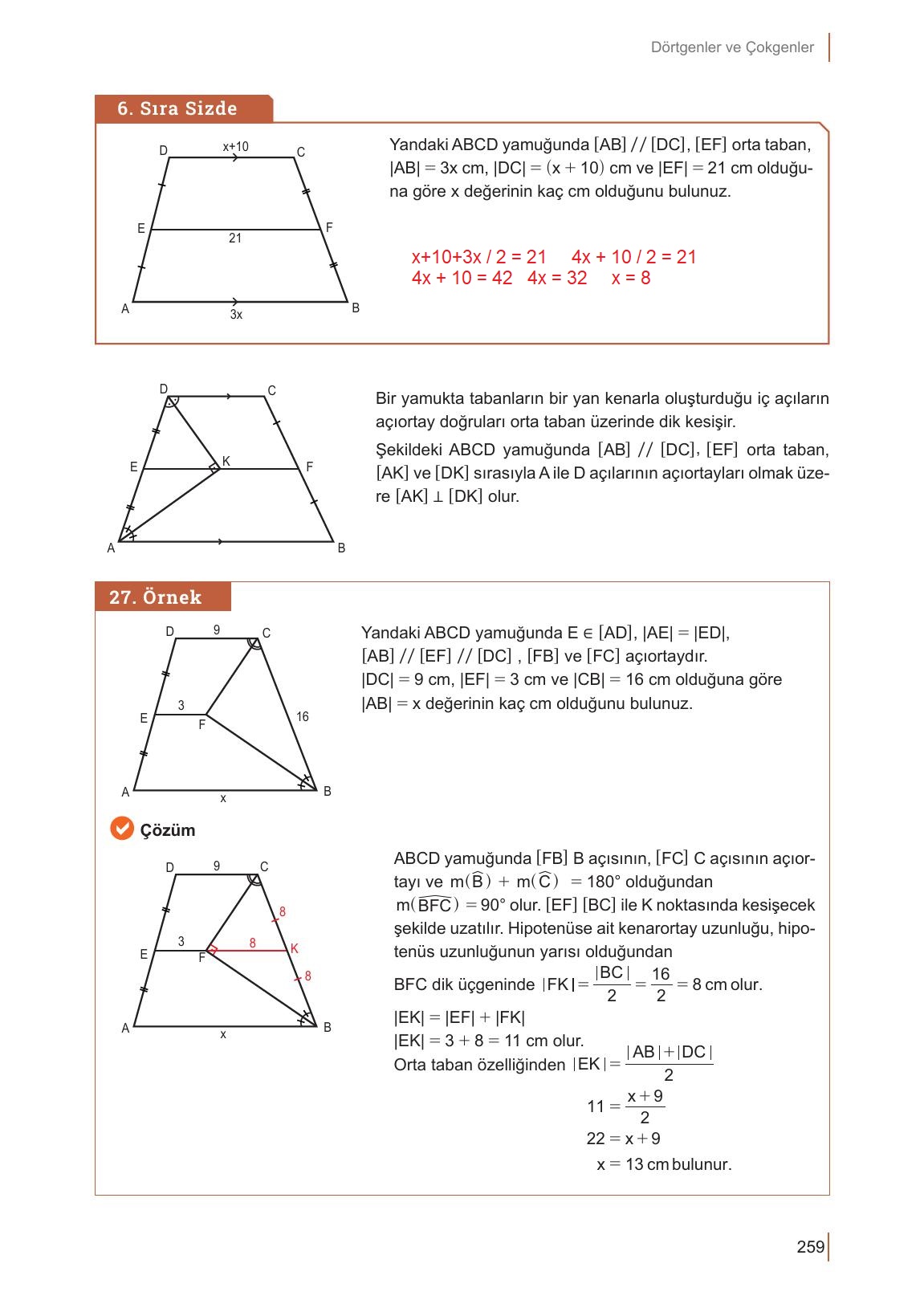 10. Sınıf Meb Yayınları Matematik Ders Kitabı Sayfa 259 Cevapları