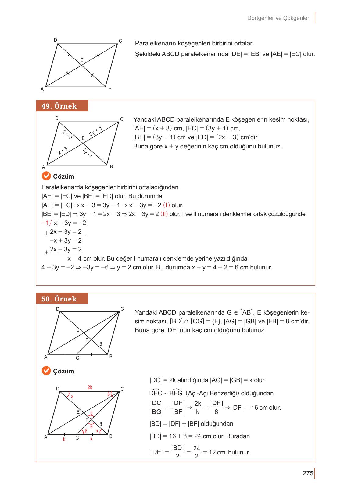 10. Sınıf Meb Yayınları Matematik Ders Kitabı Sayfa 275 Cevapları