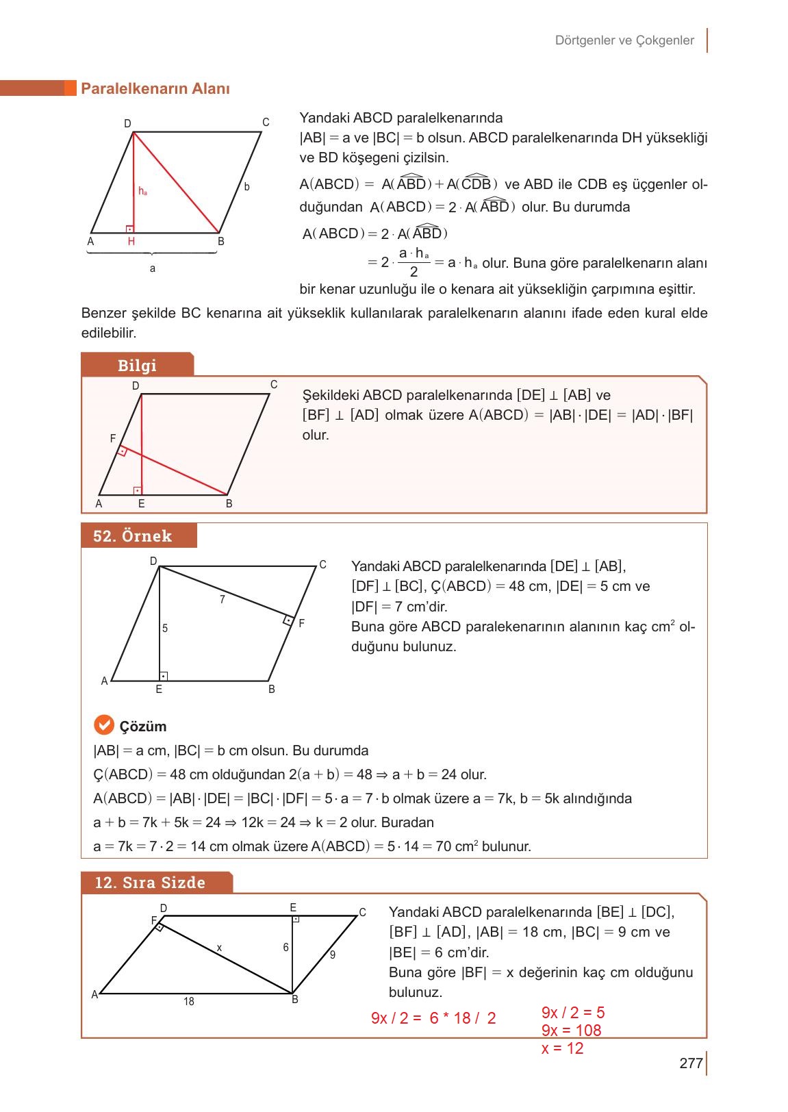 10. Sınıf Meb Yayınları Matematik Ders Kitabı Sayfa 277 Cevapları