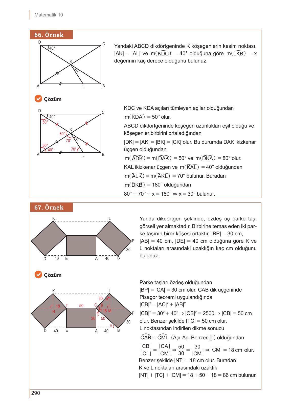 10. Sınıf Meb Yayınları Matematik Ders Kitabı Sayfa 290 Cevapları