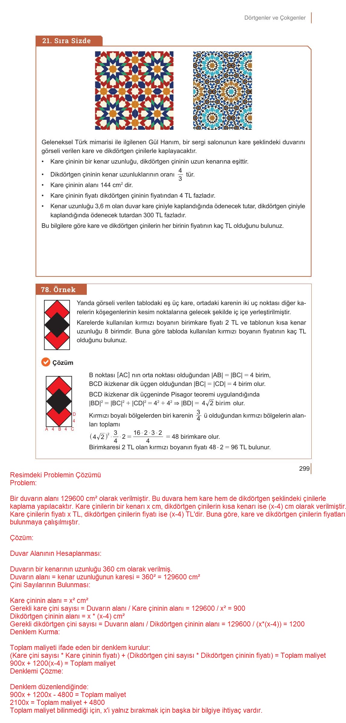 10. Sınıf Meb Yayınları Matematik Ders Kitabı Sayfa 299 Cevapları