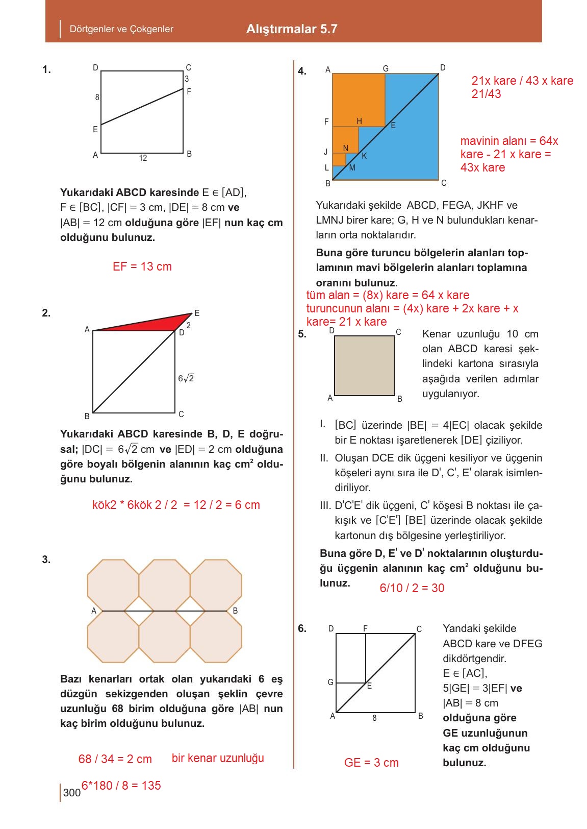 10. Sınıf Meb Yayınları Matematik Ders Kitabı Sayfa 300 Cevapları