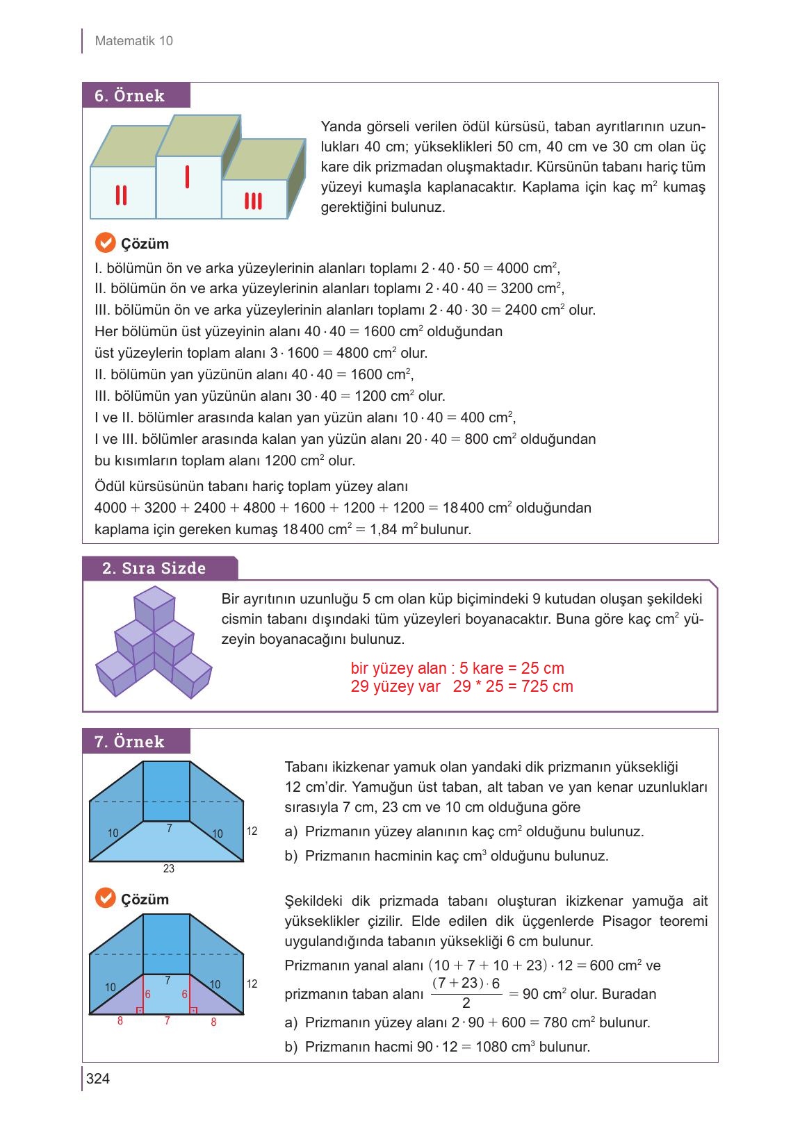 10. Sınıf Meb Yayınları Matematik Ders Kitabı Sayfa 324 Cevapları