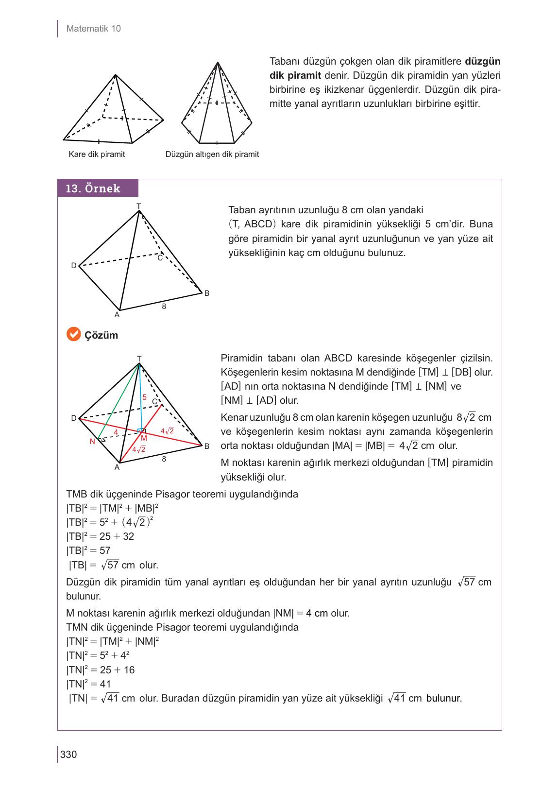 10. Sınıf Meb Yayınları Matematik Ders Kitabı Sayfa 330 Cevapları