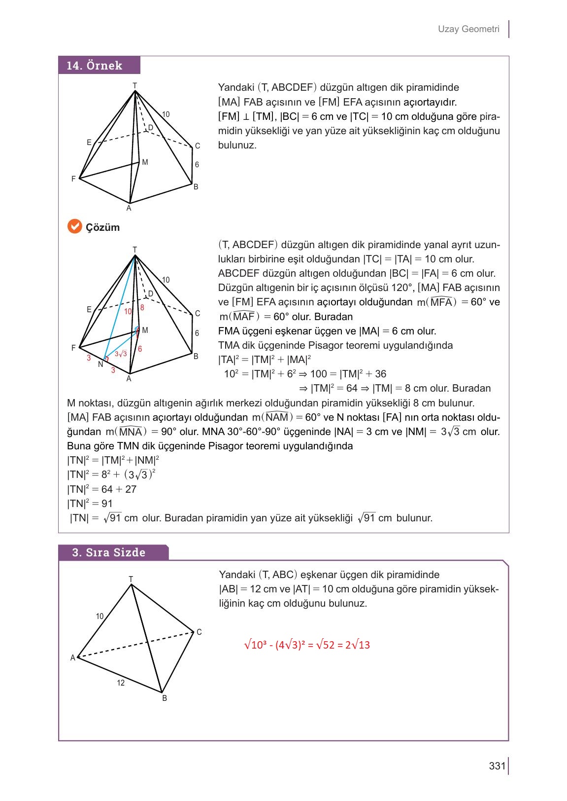 10. Sınıf Meb Yayınları Matematik Ders Kitabı Sayfa 331 Cevapları