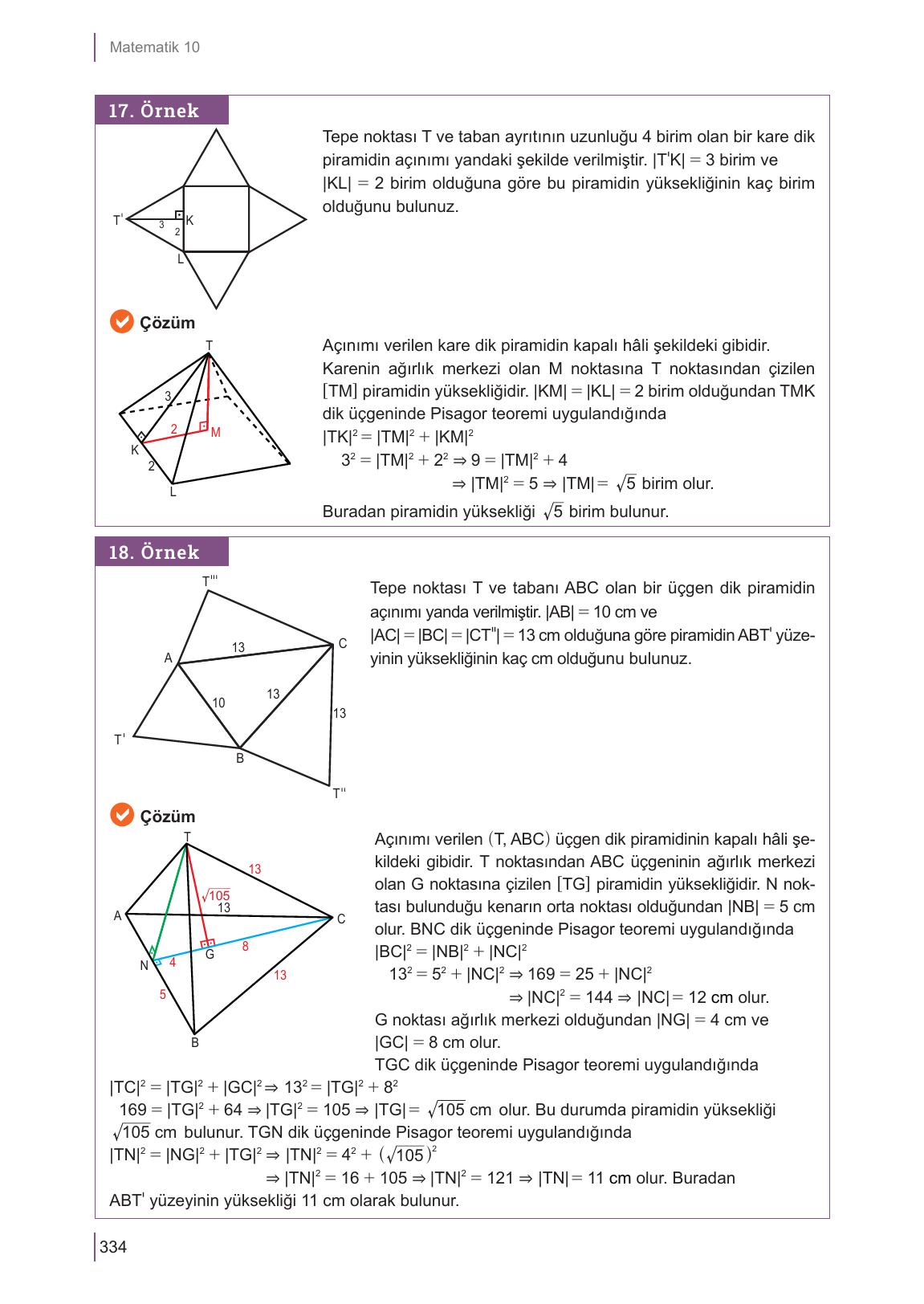 10. Sınıf Meb Yayınları Matematik Ders Kitabı Sayfa 334 Cevapları