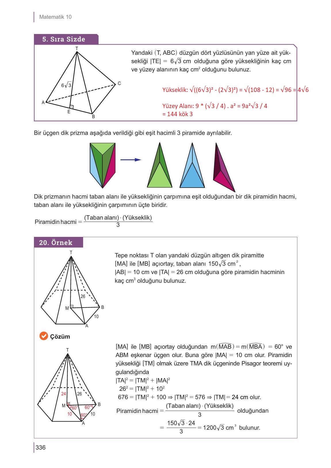 10. Sınıf Meb Yayınları Matematik Ders Kitabı Sayfa 336 Cevapları